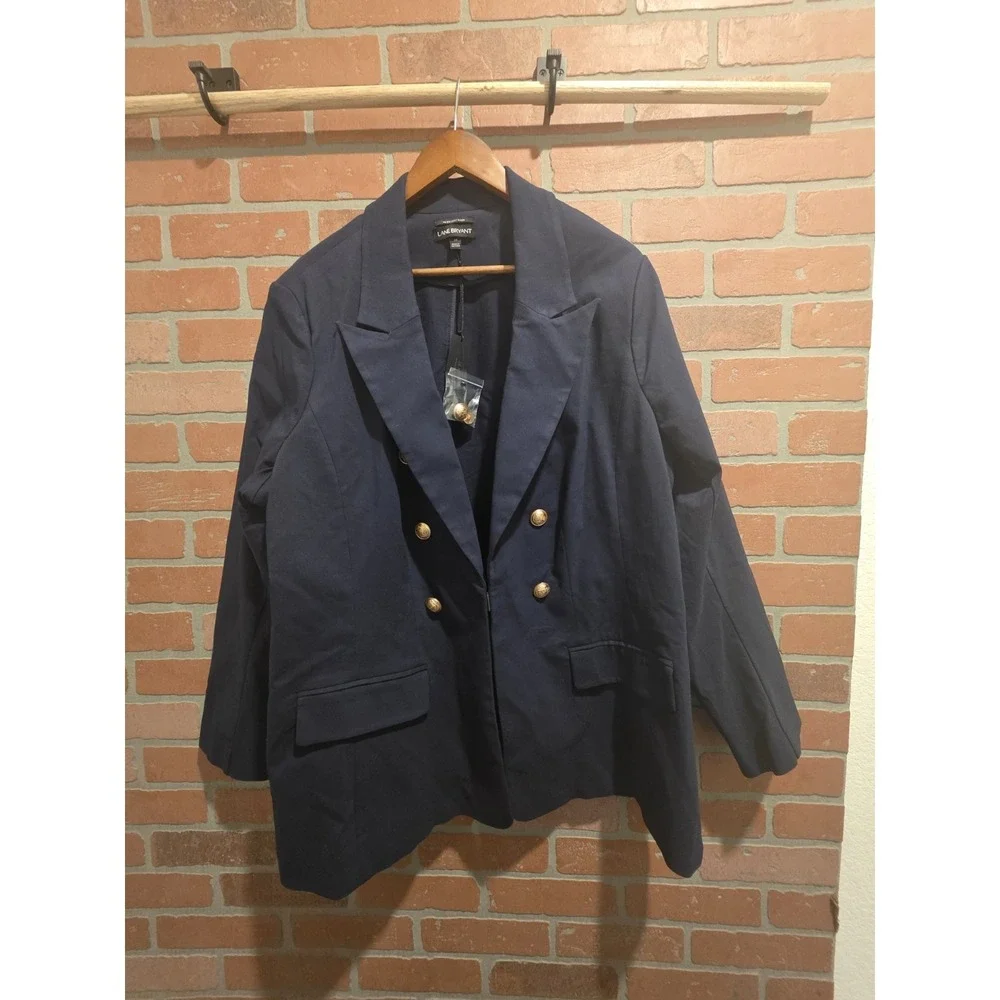 Lane Bryant Blazer 28 The Bryant Blazer Navy New‎ With Tags.             Sku 99